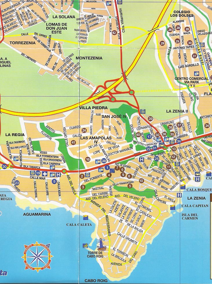 Map of Cabo Roig Spain Cabo Roig Map